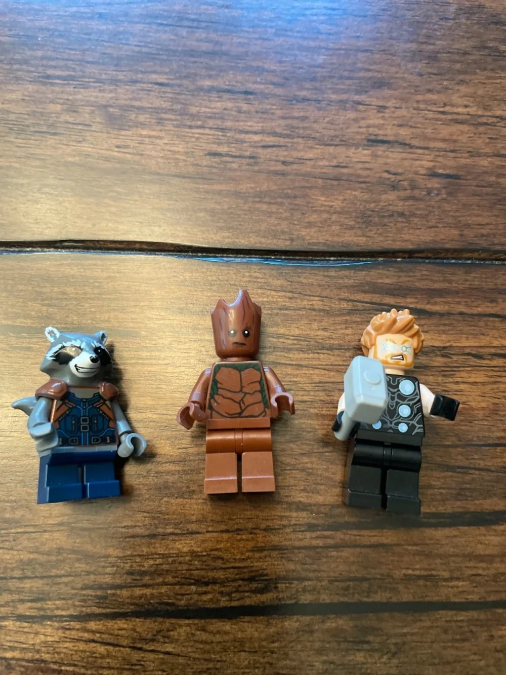 Lego Thor, Rocket Raccoon, & Groot mini figures